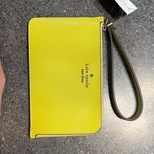 kate spade yellow wristlet clutch